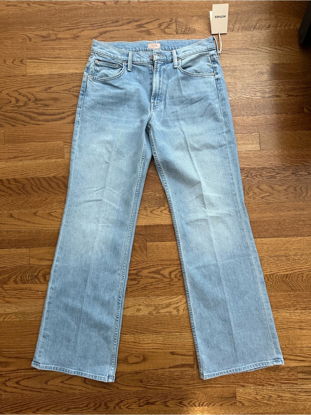 MOTHER Light Blue Flare Wide-Leg Jeans
